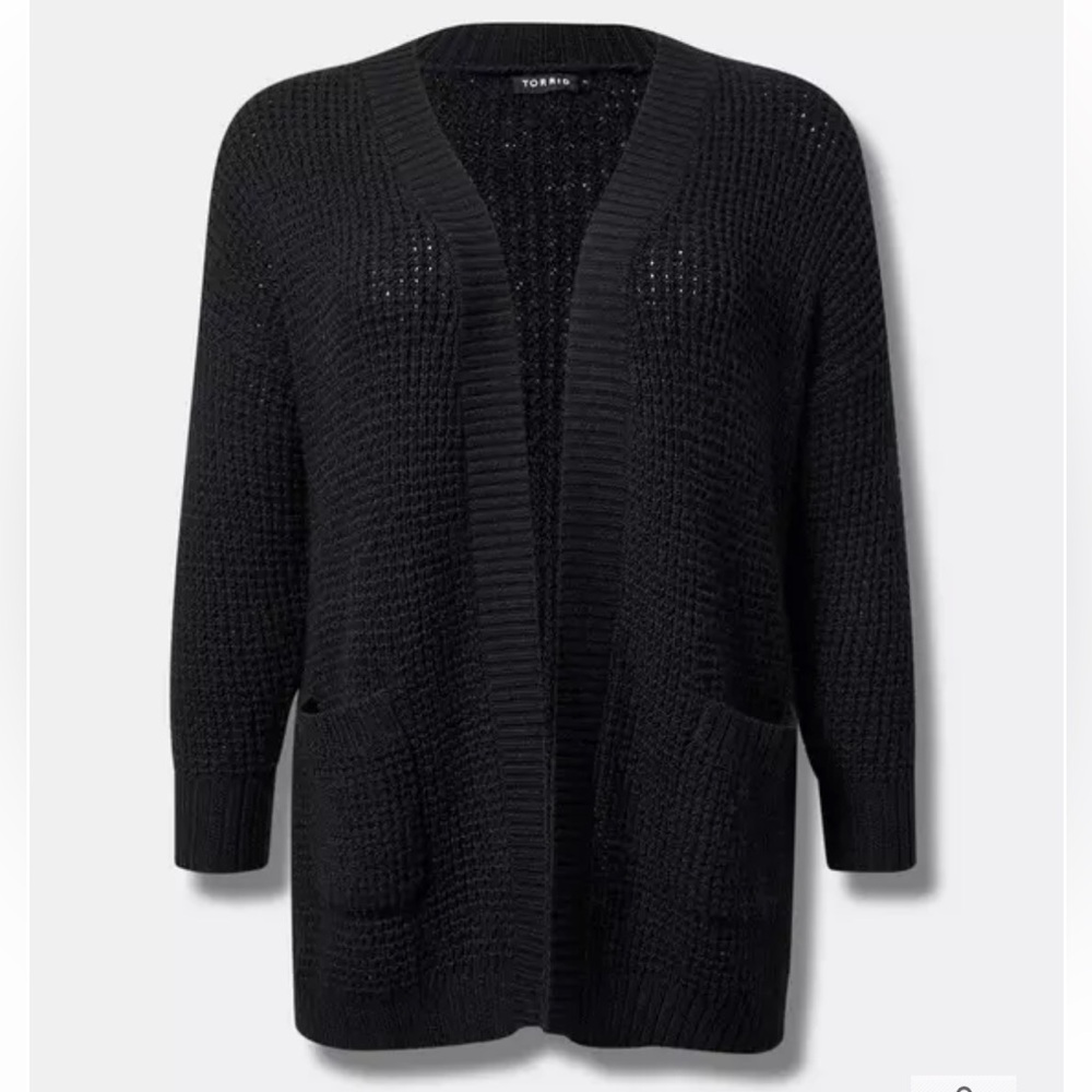 Torrid Waffle Drop Shoulder Open Cardigan